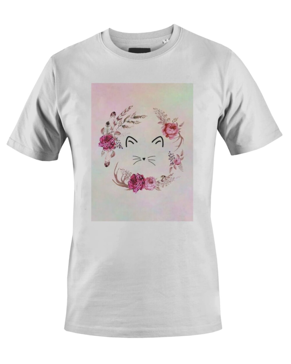 Camiseta Camisa Gatinho Gato Flores