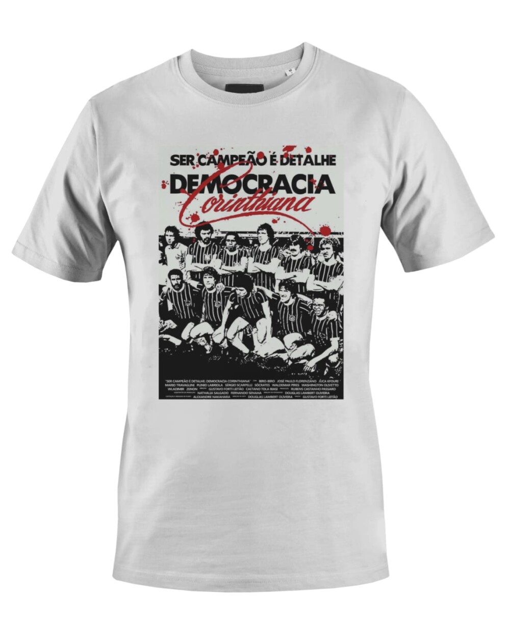 Camiseta Camisa Democracia em Preto e Branco Futebol