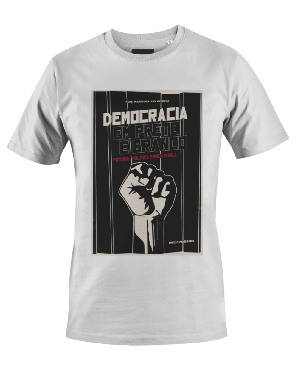 Camiseta Camisa Democracia em Preto e Branco Futebol