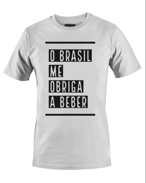 Camiseta Camisa o Brasil me obriga a beber