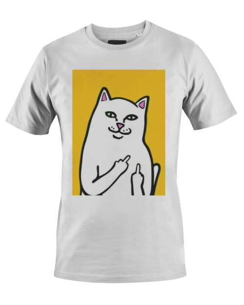 Camiseta Camisa gato dedo meio
