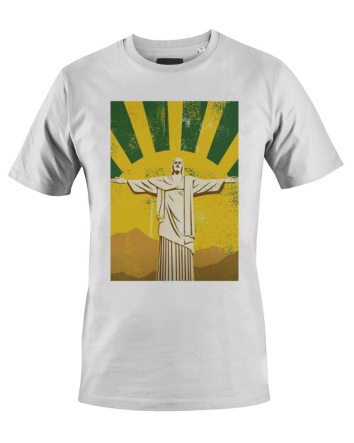 Camiseta Camisa Rio de Janeiro Cristo Redentor Arte Prime Premium