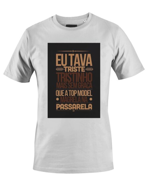 Camiseta Camisa Eu tava triste tristinho Zeca Baleiro Telegrama
