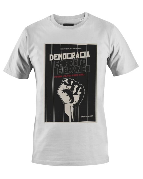 Camiseta Camisa Democracia em Preto e Branco Futebol