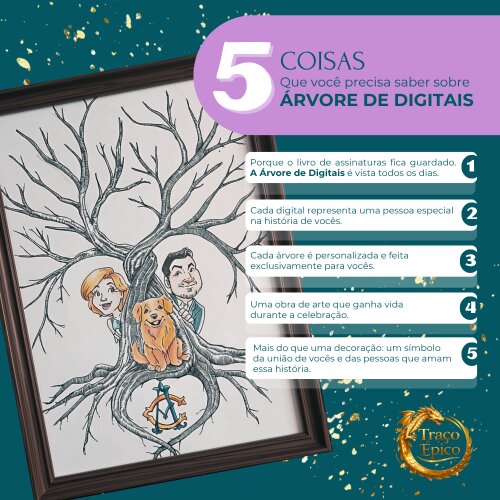 Quadro Árvore de digital para Casamento