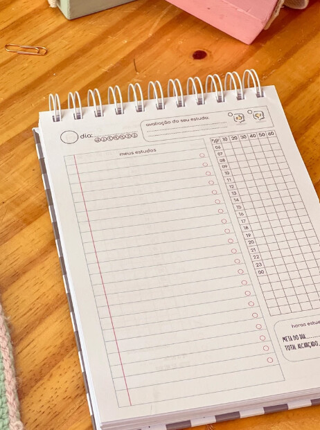 Planner Diário de Estudos - Método de estudo coreano (Tamanho A