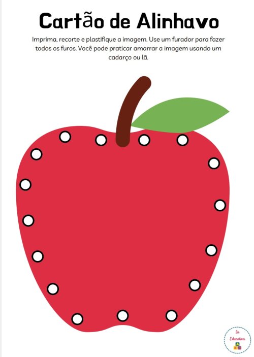 Cartão de Alinhavo - Frutas