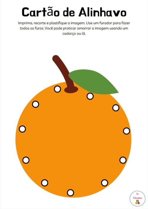 Cartão de Alinhavo - Frutas