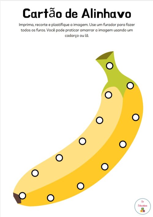Cartão de Alinhavo - Frutas