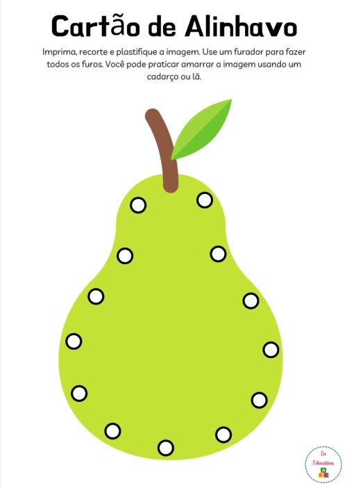 Cartão de Alinhavo - Frutas