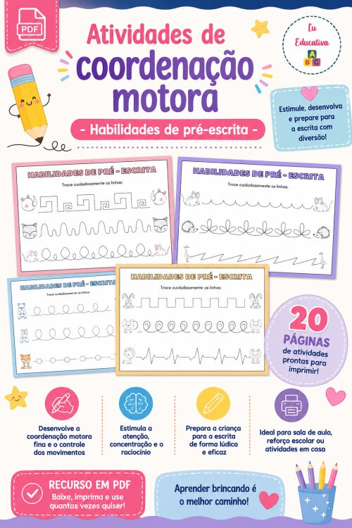 Atividades de Coordenação Motora: Habilidades de Pré-Escrita