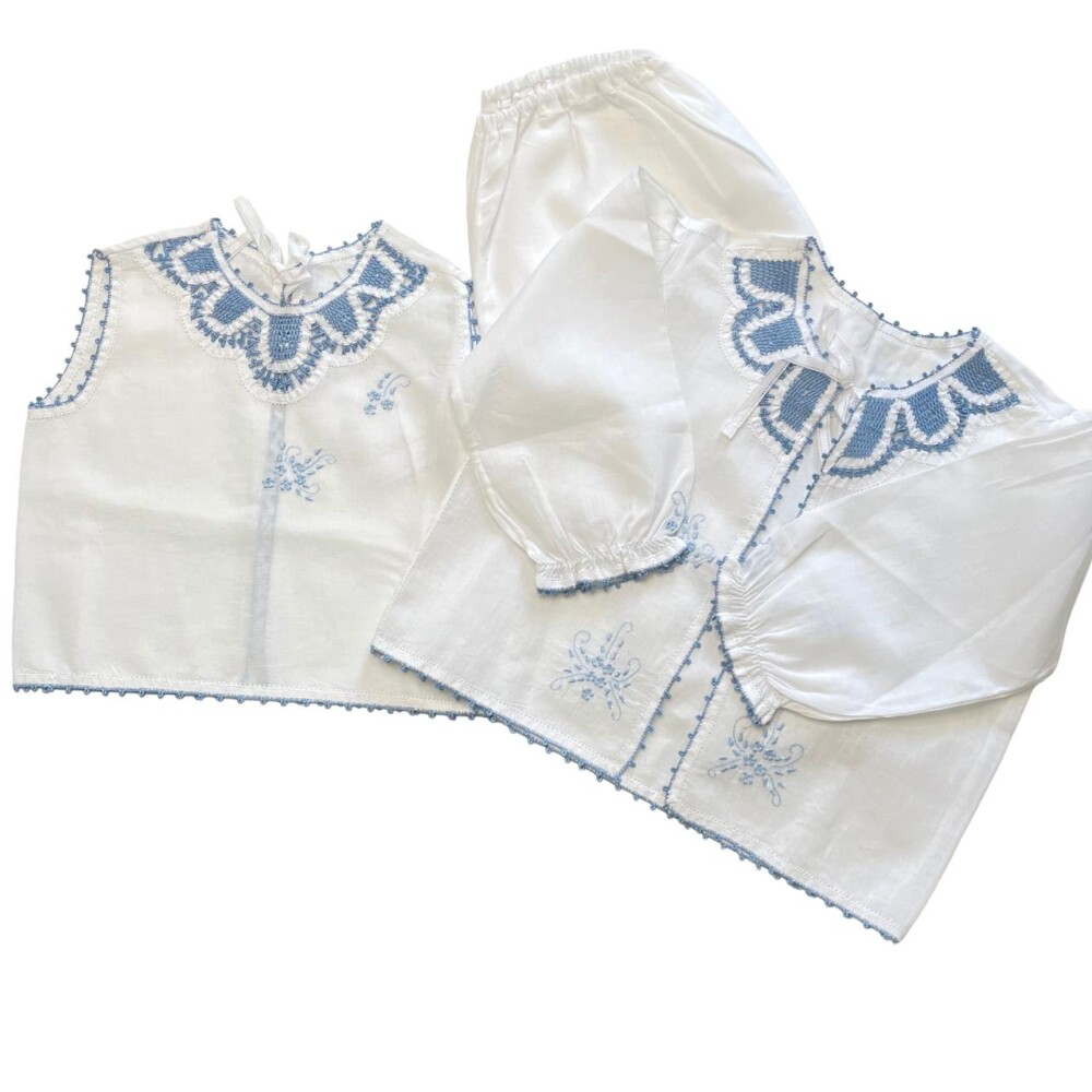 Conjunto Saída Maternidade Azul 3 Peças