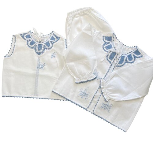 Conjunto Saída Maternidade Azul 3 Peças
