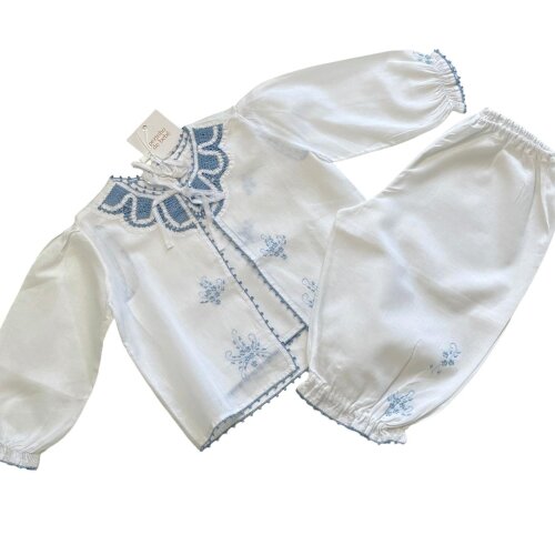 Conjunto Saída Maternidade Azul 3 Peças