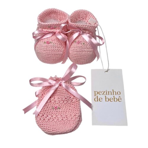 Sapatinho e Luvinha de Bebê em Crochê