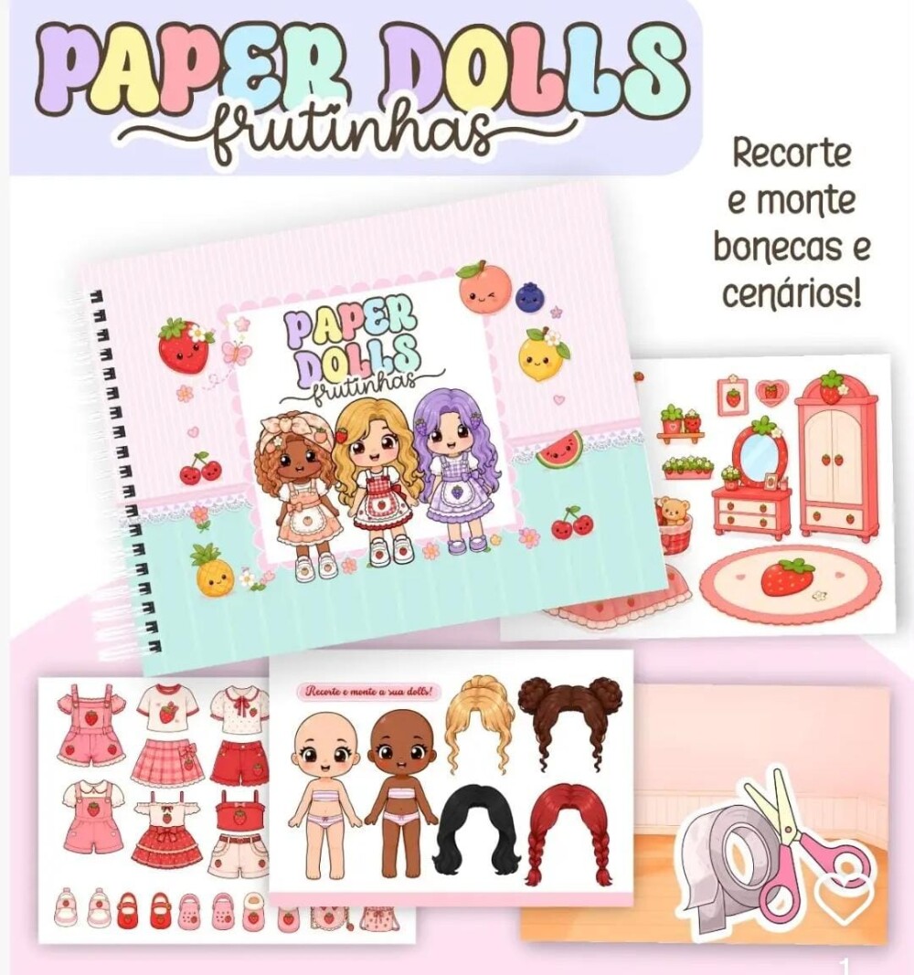 Recorte e Monte Paper Dolls Folhas Avulsas A5 (Meninos e Meninas)