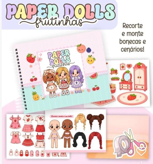 Recorte e Monte Paper Dolls Folhas Avulsas A5 (Meninos e Meninas)