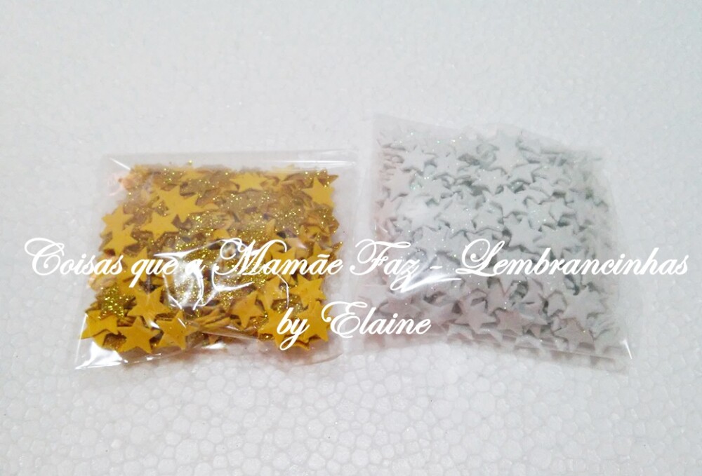 100 Apliques de estrela em EVA glitter 1,5cm (não é adesivo)