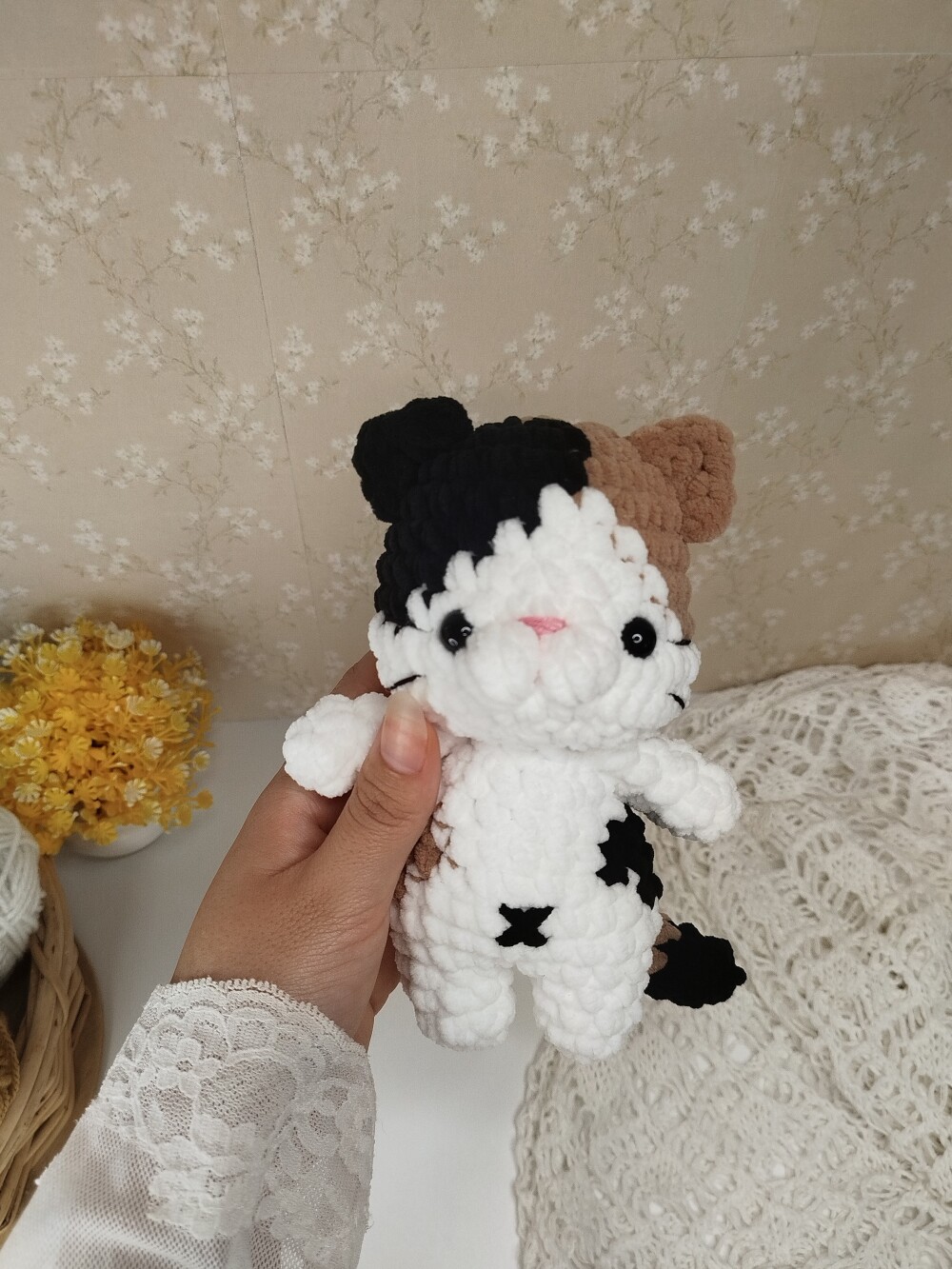 Gato de Pelúcia Gatinho de Crochê Amigurumi Gato Fofo