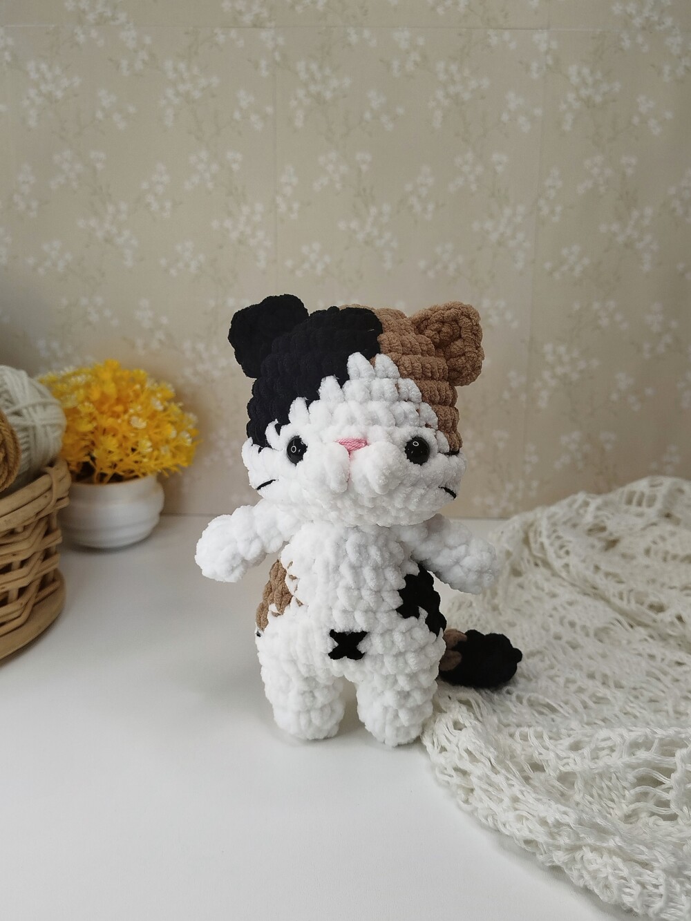Gato de Pelúcia Gatinho de Crochê Amigurumi Gato Fofo