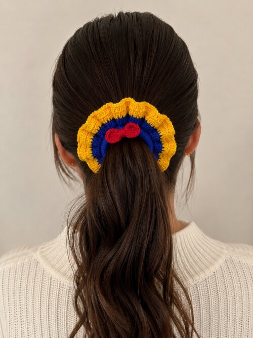Scrunchie de Crochê Princesas Xuxinha Artesanal para Cabelo