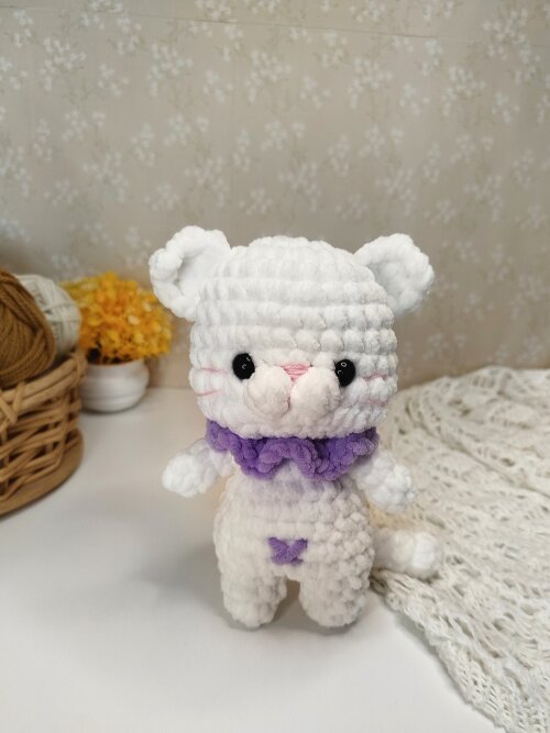 Gato de Pelúcia Gatinho de Crochê Amigurumi Gato Fofo