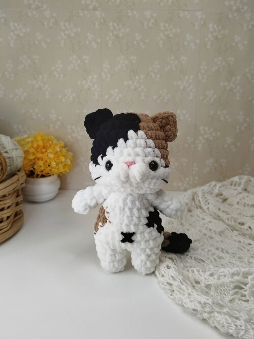 Gato de Pelúcia Gatinho de Crochê Amigurumi Gato Fofo
