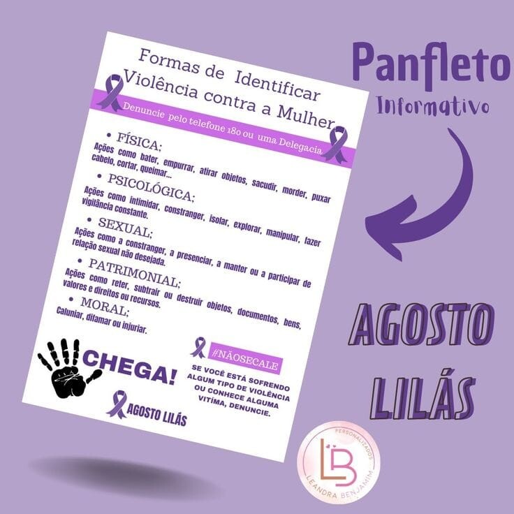 Panfletos Informativos Agosto Lilás