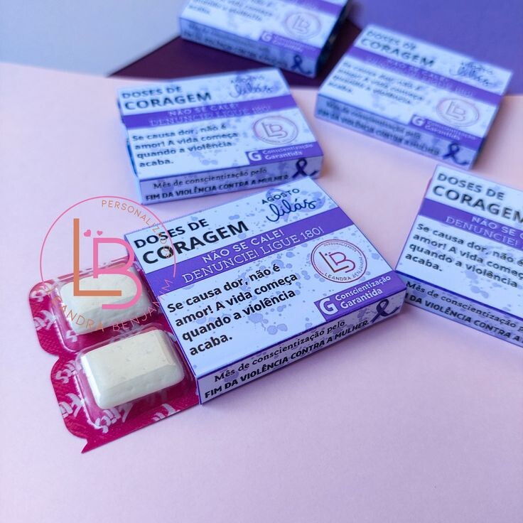 Chicletes Personalizados Agosto Lilás