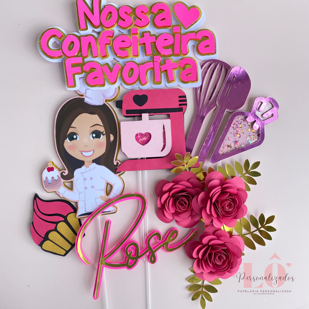 TOPO DE BOLO CONFEITEIRA CONFEITARIA 3D - ARQUIVO DE CORTE