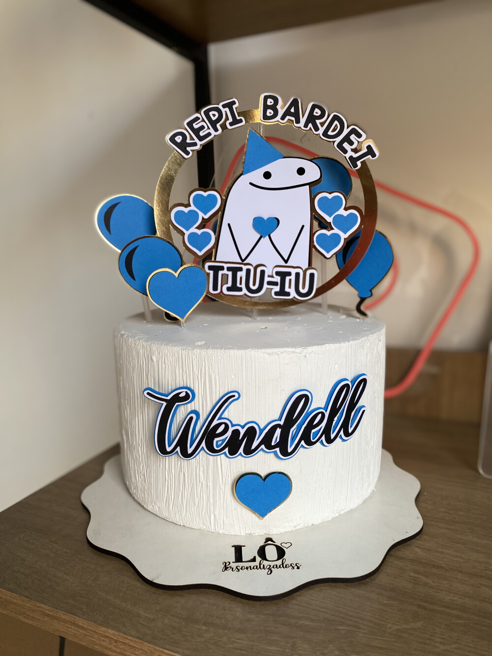 TOPO DE BOLO FLORK AZUL 3D - ARQUIVO DE CORTE
