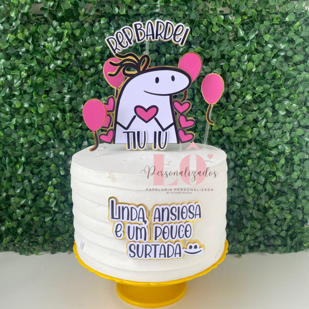 TOPO DE BOLO FLORK MENINA 3D - ARQUIVO DE CORTE