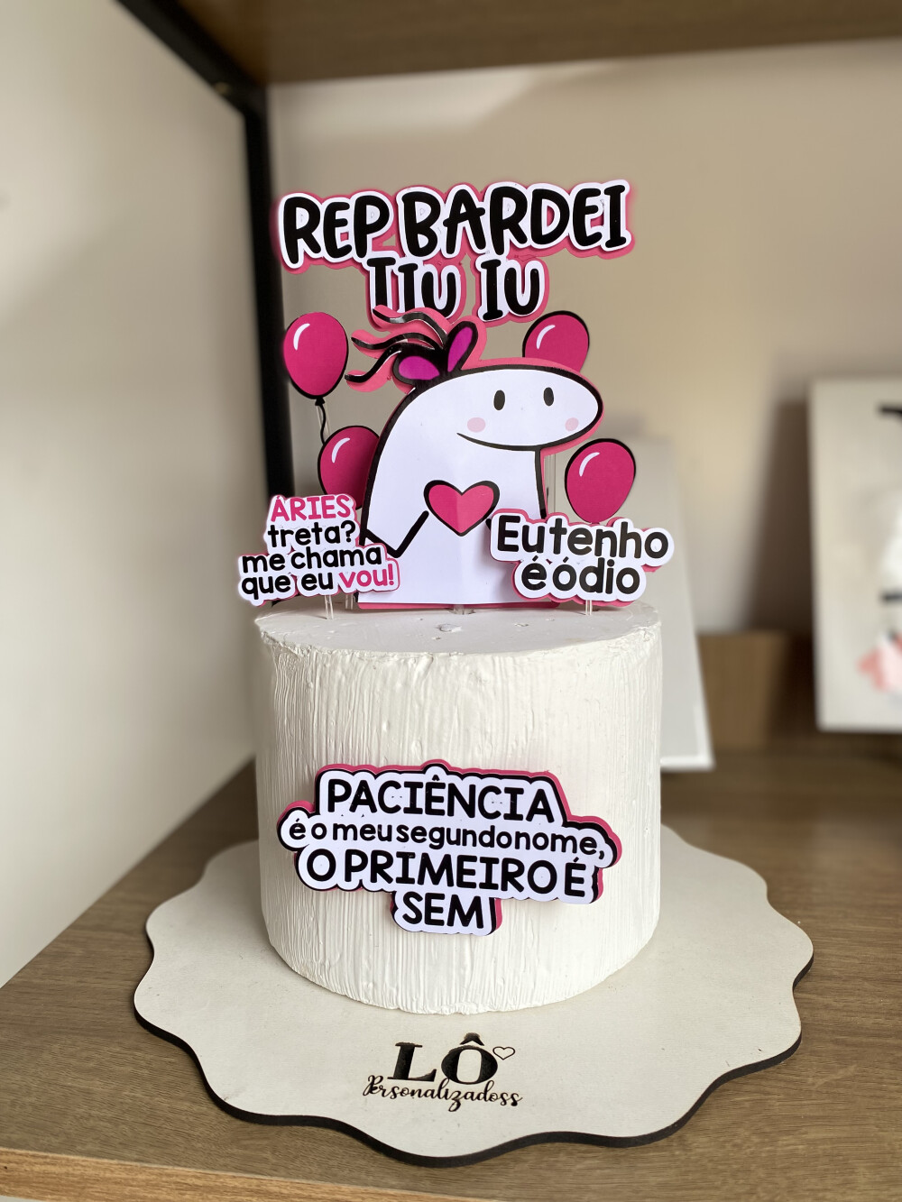 TOPO DE BOLO FLORK REP BARDEI TIU IU MENINA - ARQUIVO DE CORTE