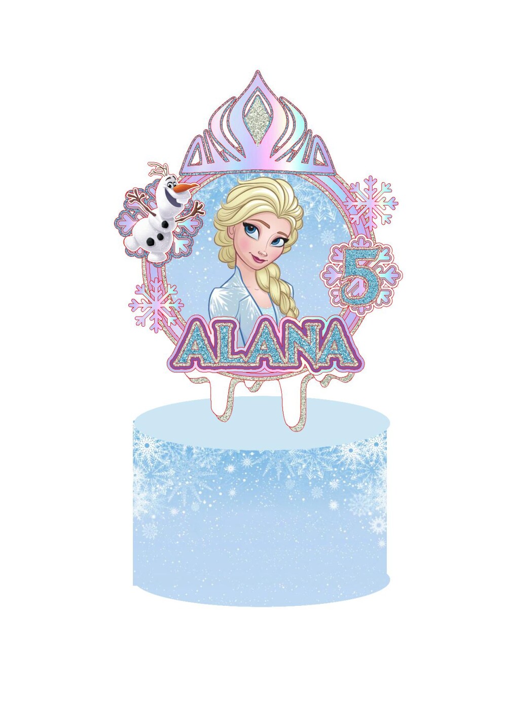 TOPO DE BOLO FROZEN 3D - ARQUIVO DE CORTE