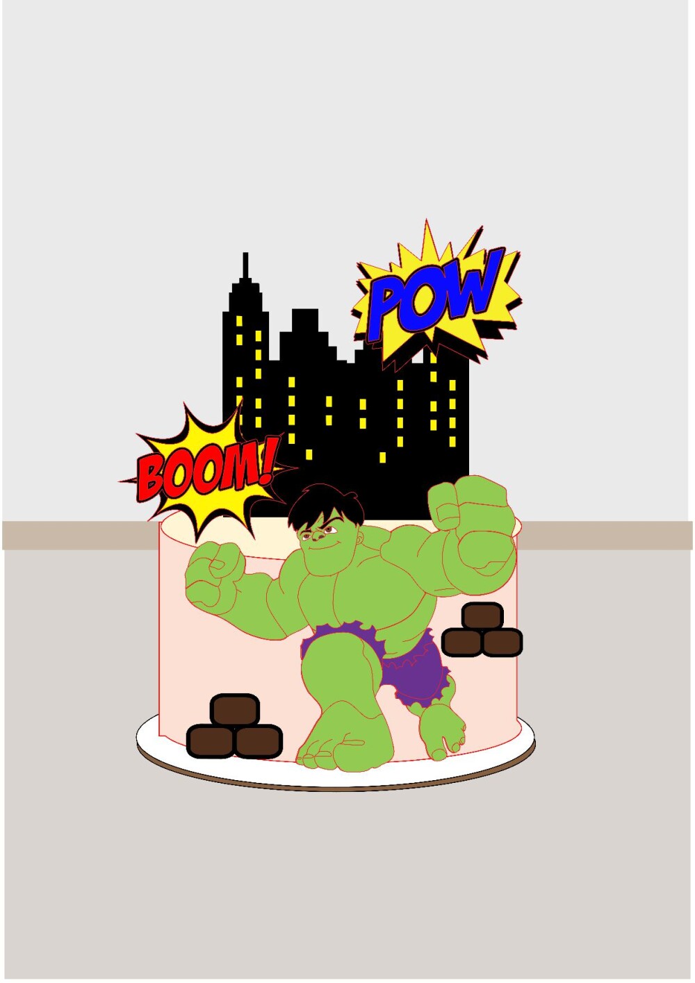 Topo de Bolo Hulk - Arquivo de Corte #1