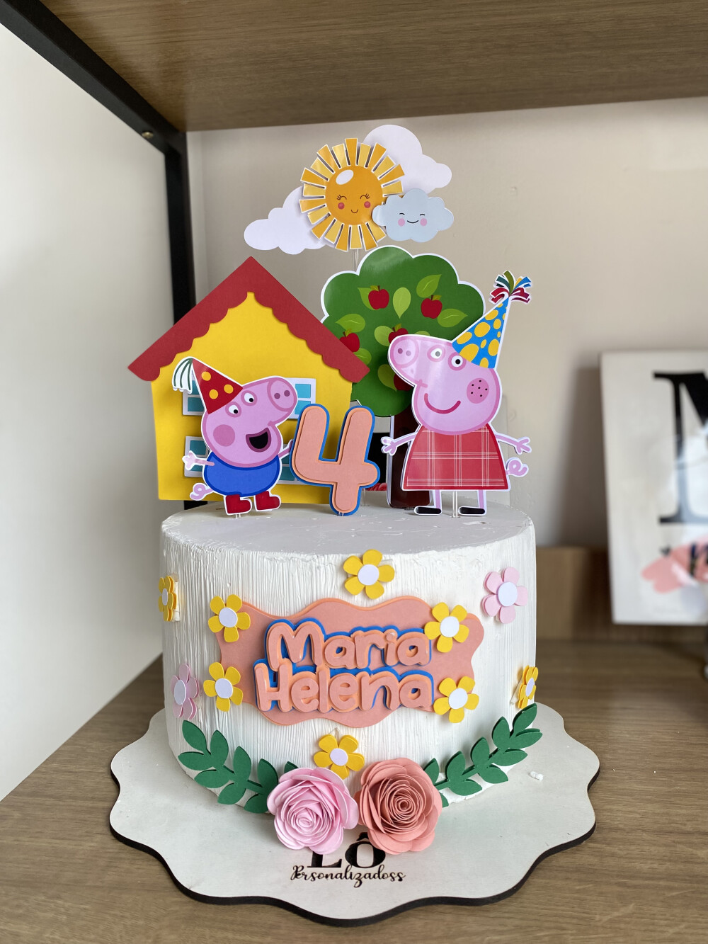 TOPO DE BOLO PEPPA PIG E JORGIE - ARQUIVO DE CORTE
