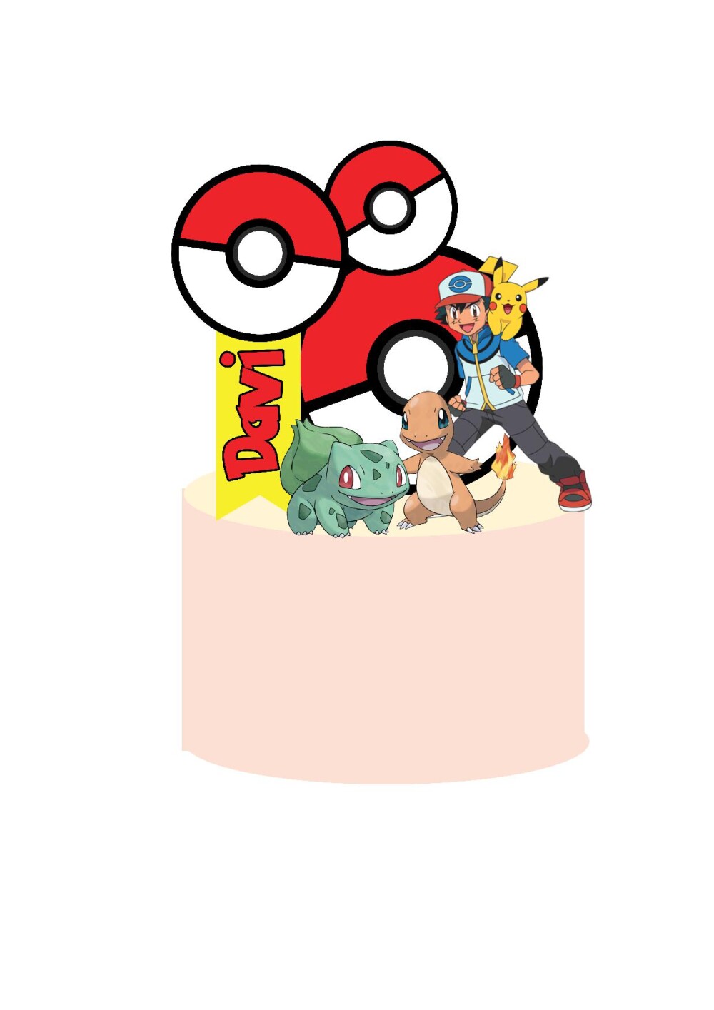 TOPO DE BOLO POKEMON 3D - ARQUIVO DE3 CORTE