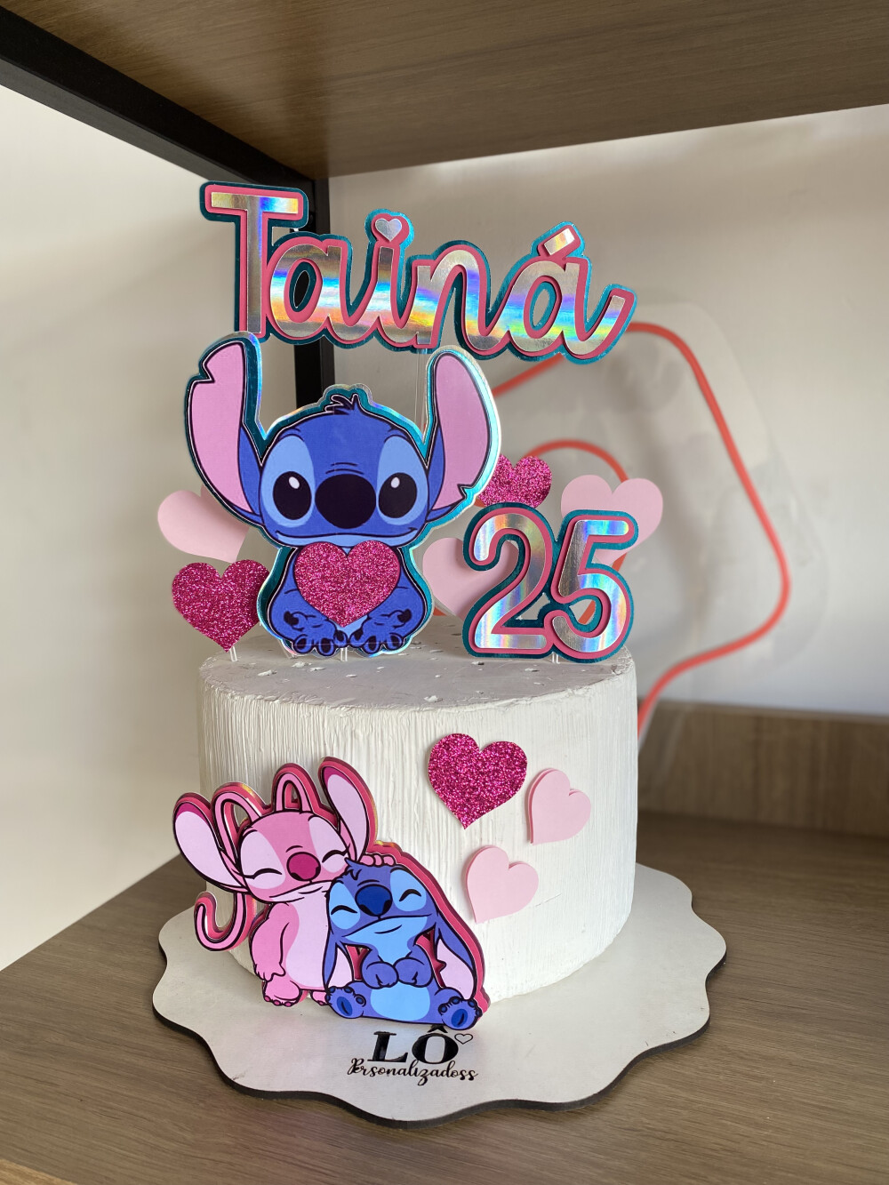 TOPO DE BOLO STITCH E ANGEL #2 - ARQUIVO DE CORTE