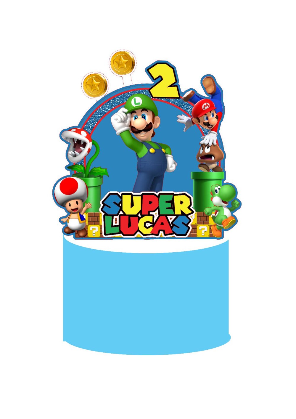 TOPO DE BOLO SUPER MARIO 3D - ARQUIVO DE CORTE