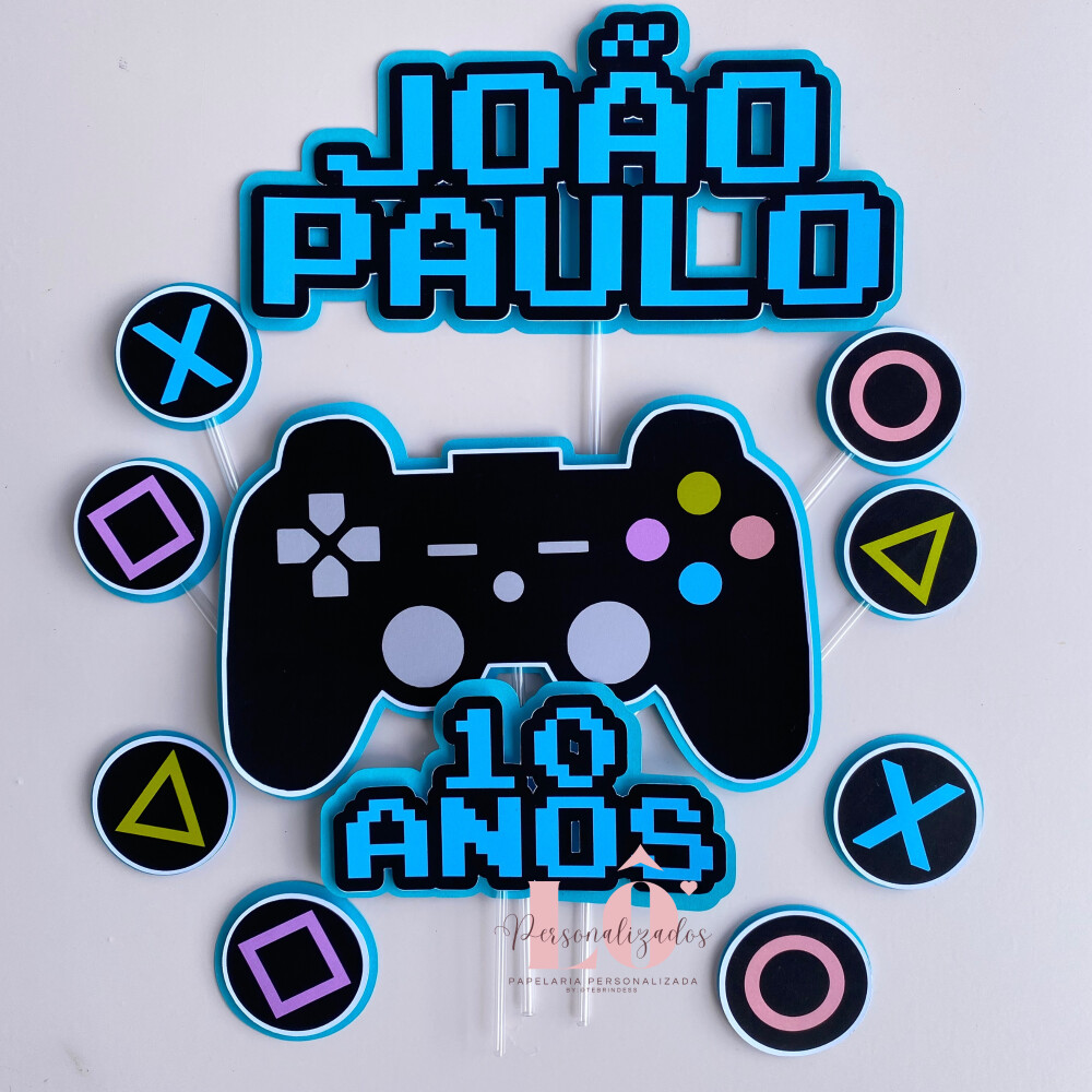 TOPO DE BOLO VIDEO GAME - ARQUIVO DE CORTE