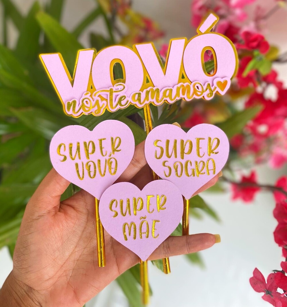 TOPO DE BOLO VÓ TE AMO - ARQUIVO DE CORTE