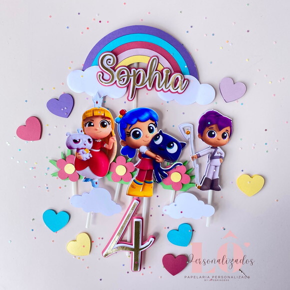 TOPO DE BOLO VERA E O REINO ARCO IRIS - ARQUIVO DE CORTE