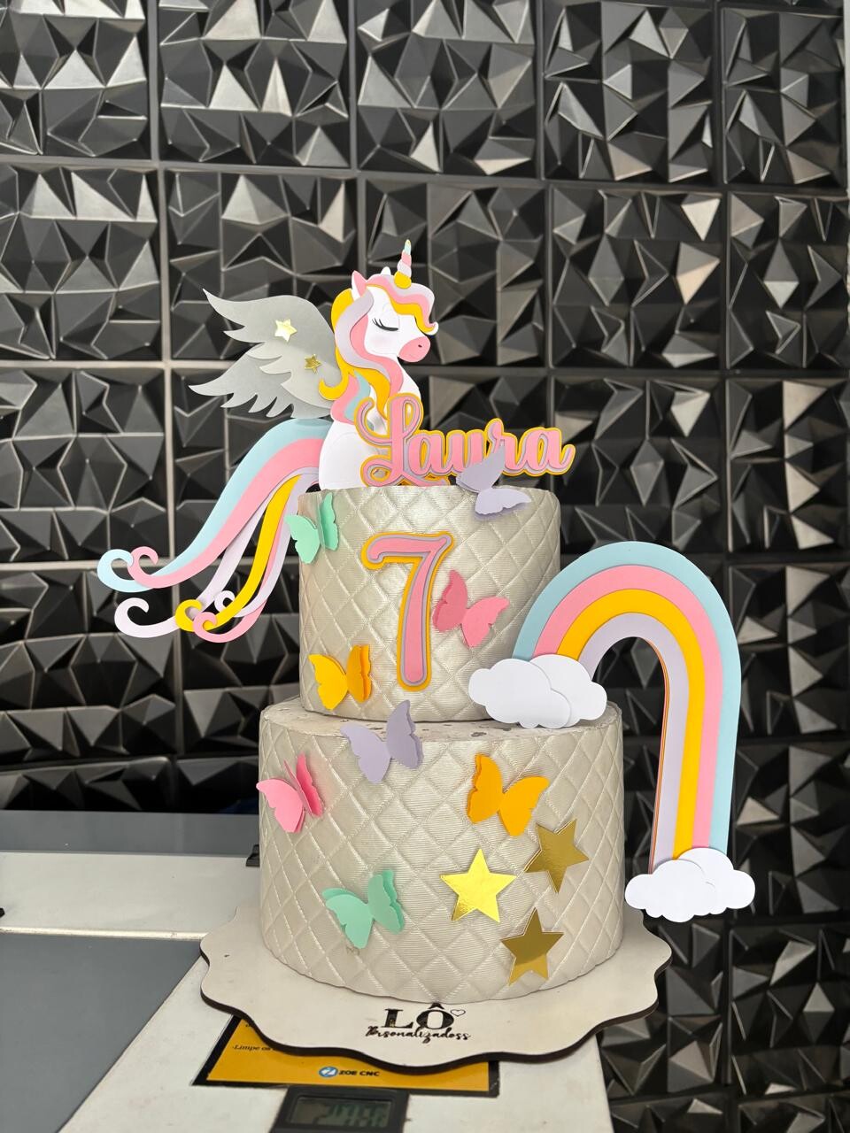 TOPO UNICORNIO ARCO IRIS 3D - ARQUIVO DE CORTE