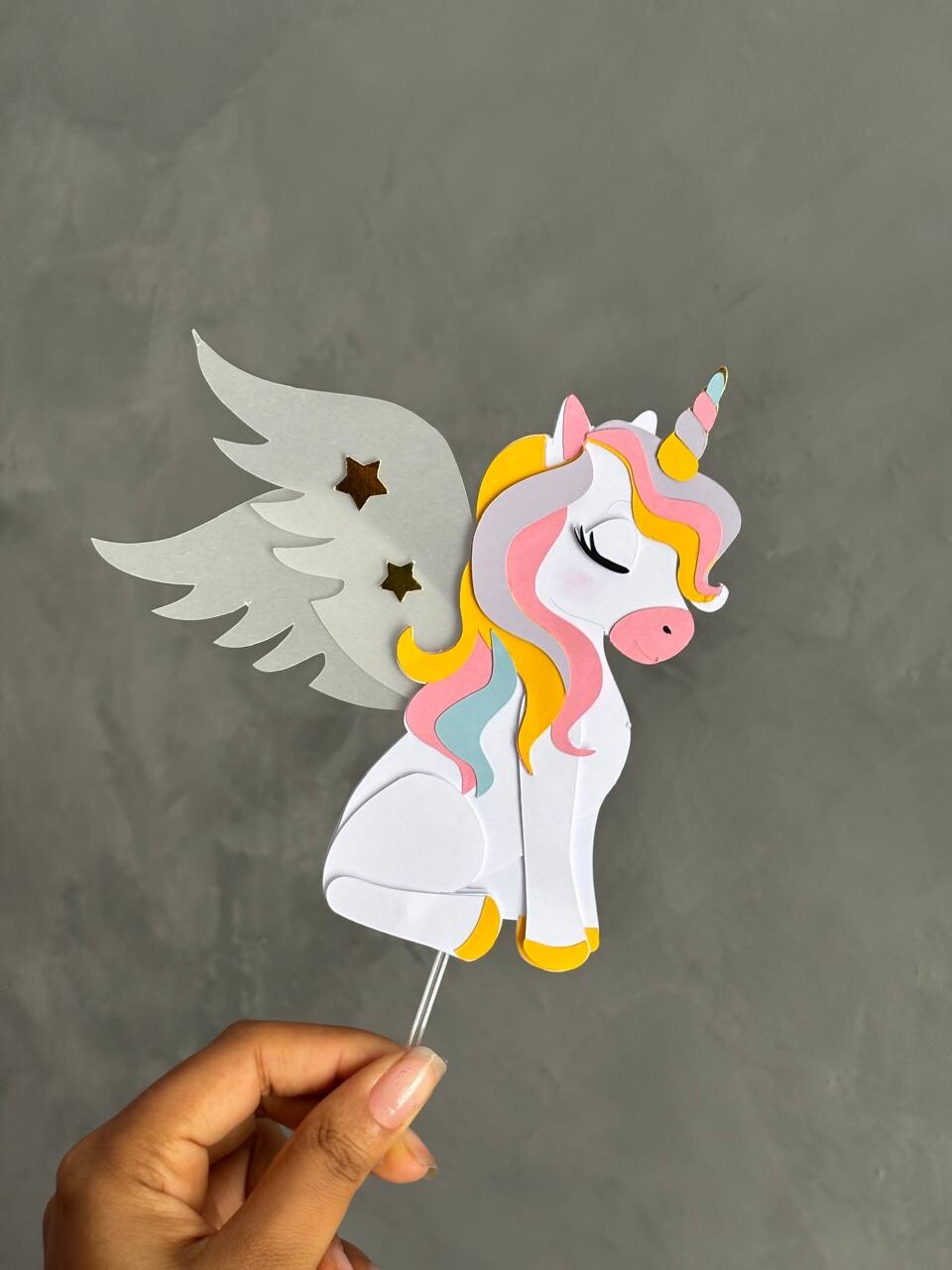 TOPO UNICORNIO ARCO IRIS 3D - ARQUIVO DE CORTE