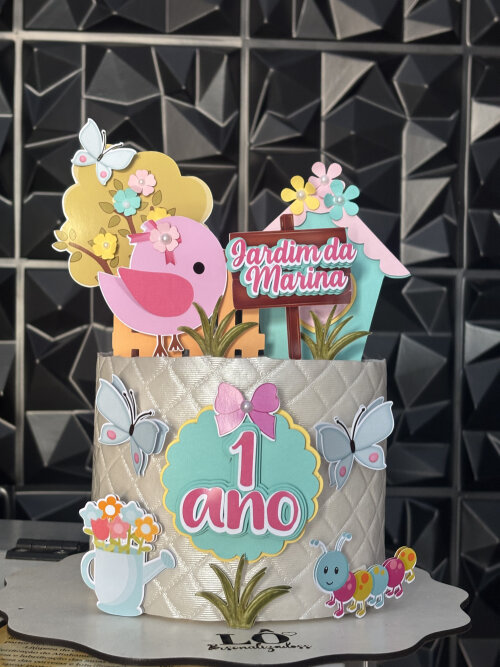 TOPO DE BOLO JARDIN ENCANTADO - ARQUIVO DE CORTE