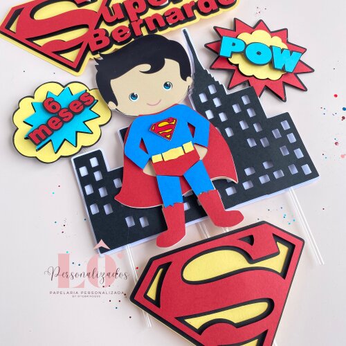 TOPO DE BOLO SUPER MAN 3D- ARQUIVO DE CORTE