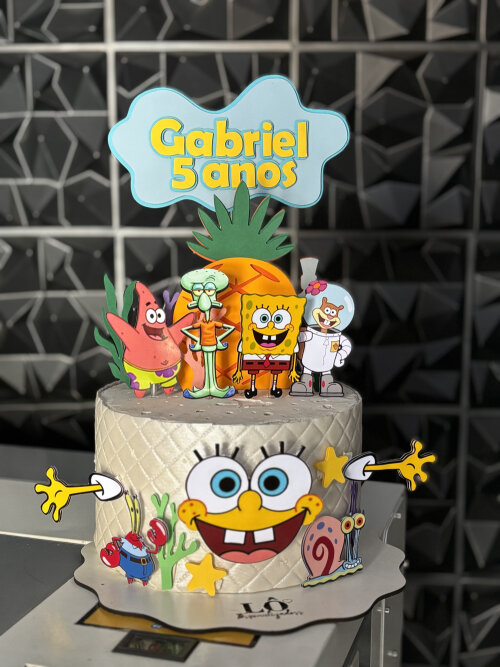 TOPO DE BOLO BOB ESPONJA #1 - ARQUIVO DE CORTE