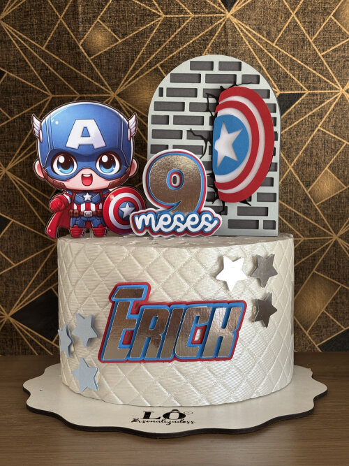 TOPO DE BOLO CAPITÃO AMERICA BABY - ARQUIVO DE CORTE