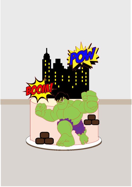 Topo de Bolo Hulk - Arquivo de Corte #1