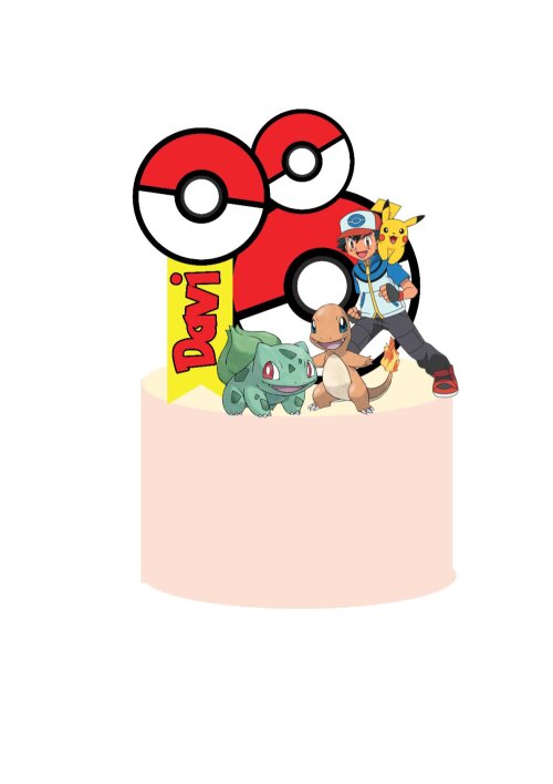 TOPO DE BOLO POKEMON 3D - ARQUIVO DE3 CORTE
